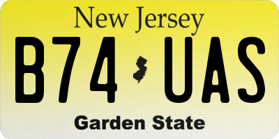 NJ license plate B74UAS