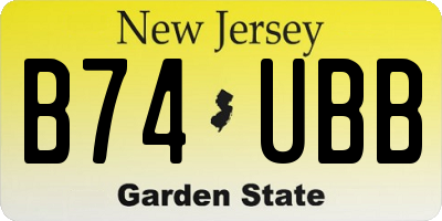 NJ license plate B74UBB