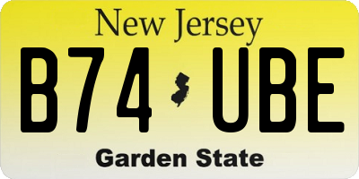 NJ license plate B74UBE