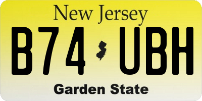 NJ license plate B74UBH