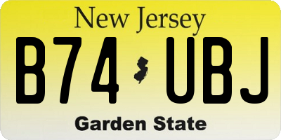 NJ license plate B74UBJ