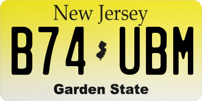 NJ license plate B74UBM