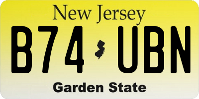 NJ license plate B74UBN