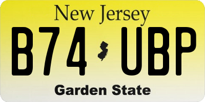 NJ license plate B74UBP
