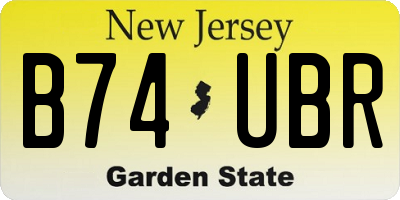 NJ license plate B74UBR