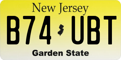 NJ license plate B74UBT