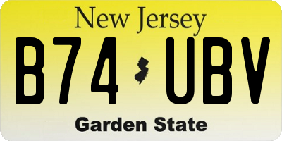 NJ license plate B74UBV