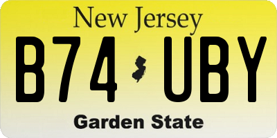 NJ license plate B74UBY