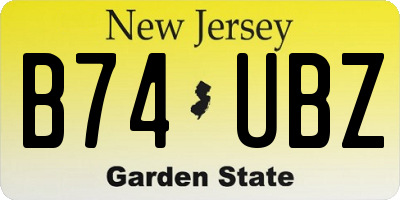 NJ license plate B74UBZ