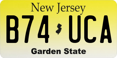 NJ license plate B74UCA