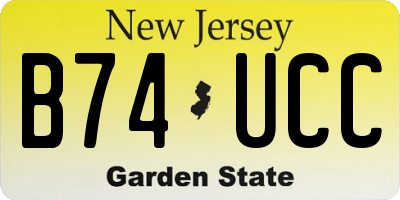 NJ license plate B74UCC