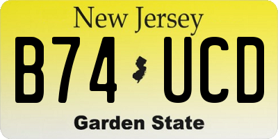 NJ license plate B74UCD