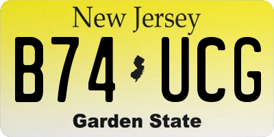NJ license plate B74UCG