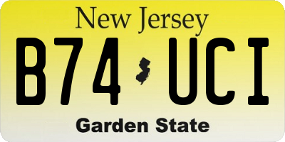 NJ license plate B74UCI