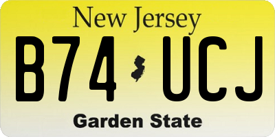 NJ license plate B74UCJ