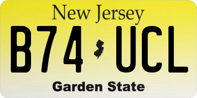NJ license plate B74UCL