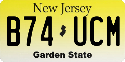 NJ license plate B74UCM