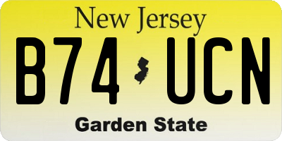 NJ license plate B74UCN