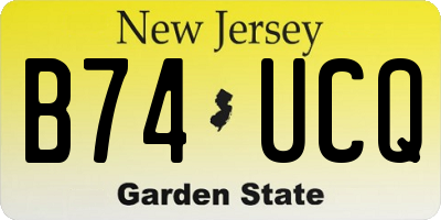 NJ license plate B74UCQ