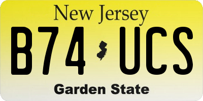 NJ license plate B74UCS