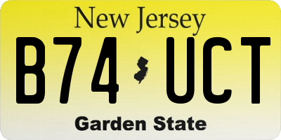 NJ license plate B74UCT