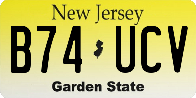 NJ license plate B74UCV