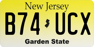 NJ license plate B74UCX