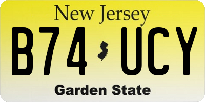 NJ license plate B74UCY