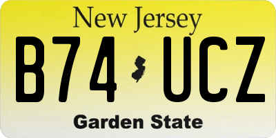 NJ license plate B74UCZ