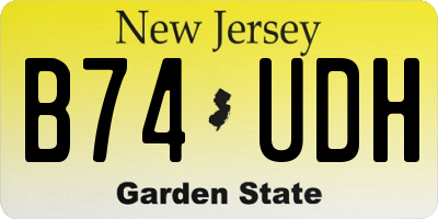 NJ license plate B74UDH