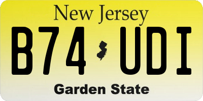 NJ license plate B74UDI