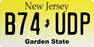 NJ license plate B74UDP