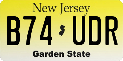 NJ license plate B74UDR