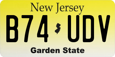 NJ license plate B74UDV
