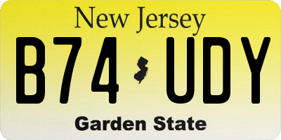 NJ license plate B74UDY