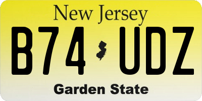 NJ license plate B74UDZ