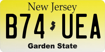 NJ license plate B74UEA