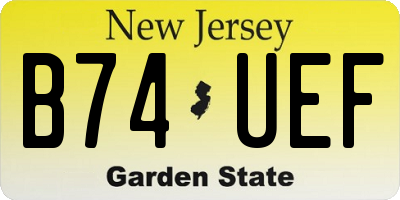 NJ license plate B74UEF