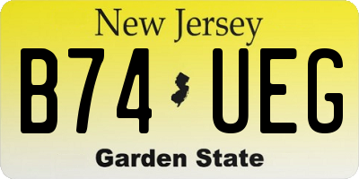 NJ license plate B74UEG