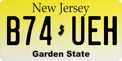 NJ license plate B74UEH