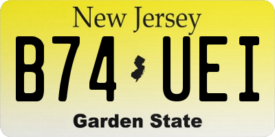 NJ license plate B74UEI