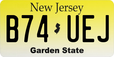 NJ license plate B74UEJ