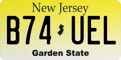 NJ license plate B74UEL
