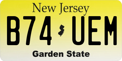 NJ license plate B74UEM
