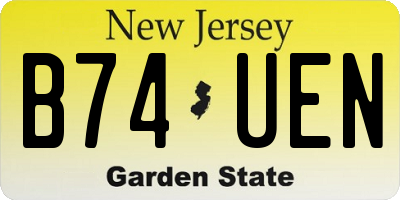 NJ license plate B74UEN