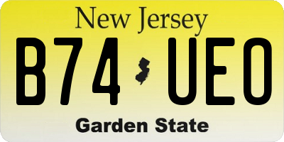 NJ license plate B74UEO