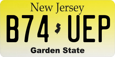 NJ license plate B74UEP