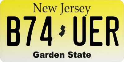 NJ license plate B74UER