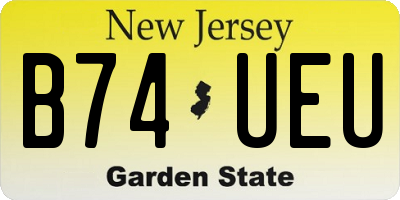 NJ license plate B74UEU