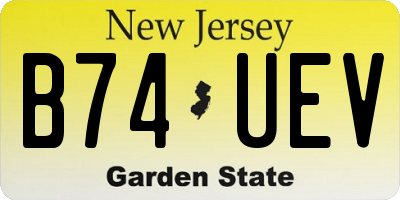 NJ license plate B74UEV